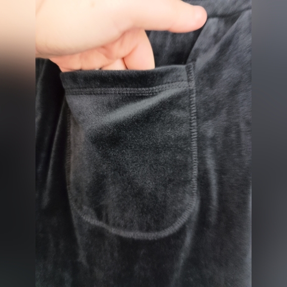 2/$30 Isaac Mizrahi Fall Winter Charcoal Black Soft Cozy Velour Pants-(#186) - Picture 5 of 6